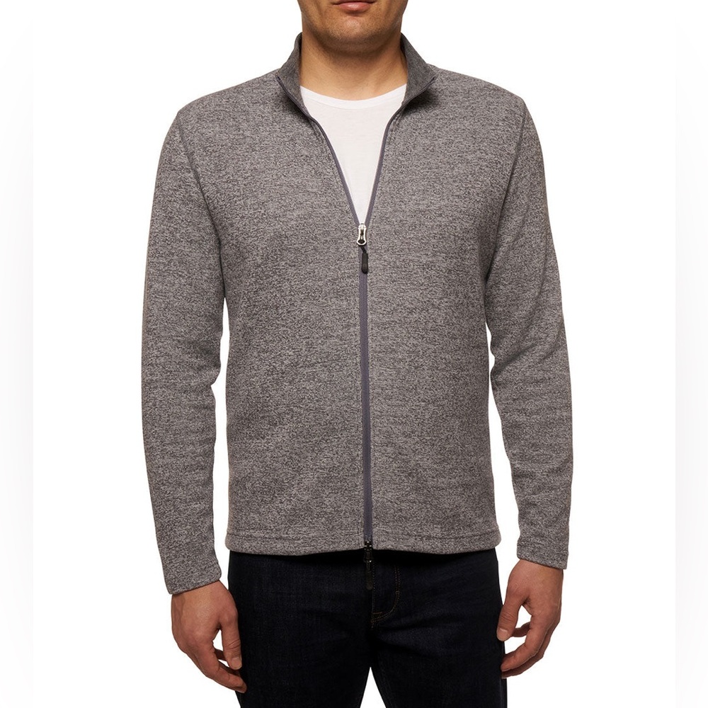 Robert Graham Baldini Long Sleeve Knit Cardigan Sweater Men's Medium Gray Zipper